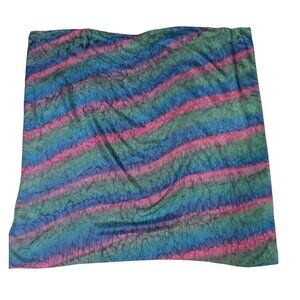 Handmade Bursa Ipek 100% Silk Scarf Multicolor Tie-Dye Design Made In Turkey